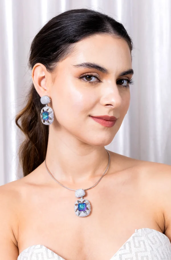Tasmaye Celestia nano setting Silver Pendant Set - Image 5
