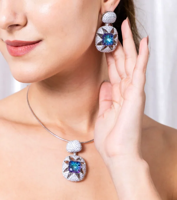 Tasmaye Celestia nano setting Silver Pendant Set - Image 4