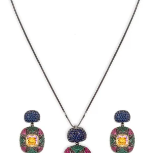 Tasmaye Celestia nano setting Silver Pendant Set